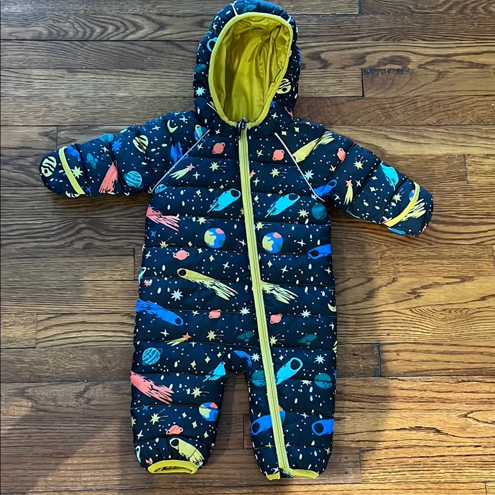 Infant Hanna andersson Space-Themed One Piece snowsuit 3-6 months EUC